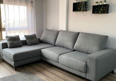 Sofá chaise longue gris